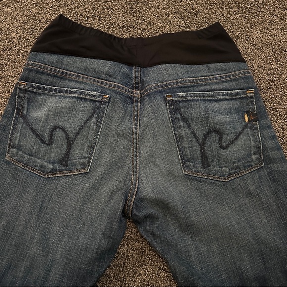 7 For All Mankind Maternity Jeans Bootcut Belly Panel Stretch Denim Size 30 USA - Picture 4 of 10